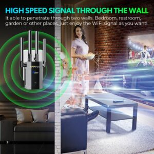 2024 Fastest WiFi Extender Signal Booster The Longest Range up to 9995sq.ft, Internet Superboost Booster for Home, Wireless Internet Repeater and Signal Amplifier, 4X Faster Access Point,1-Tap Setup