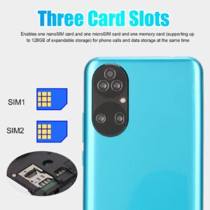 TUORE Smart Phone, 6.5 Inch Mobile Phone 5MP Front 13MP Rear Camera RAM 6GB ROM 64GB 3 Card Slots Ultra Long Standby Time 100-240V Face Recognition for Adults (US Plug)