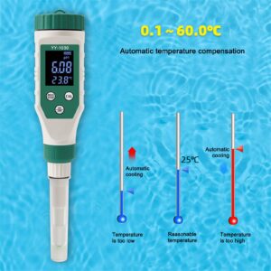 Hztyyier Digital PH Meter Portable Measuring Testing PH Meters PH Tester for Water High Accuracy Pocket Size Water Testing Meter Thermo-Hygrometer