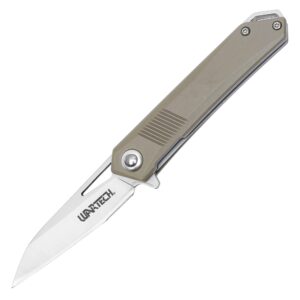 buckshot knives 7" overall spring assisted survival folding pocket knife with stainless steel and nylon fiber handle (pwt404de)