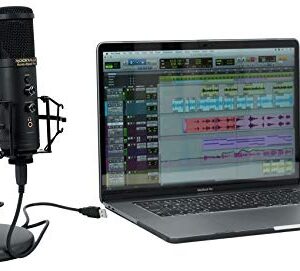 Rockville Solo-Cast Pro 24 bit 192Khz USB Computer Microphone PC Zoom Mic+Stand Bundle iSTAND 85 Dual Desktop Boom Arm Stand