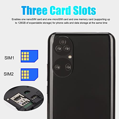 Mobile Phone, 6GB 64GB 100-240V 5MP 13MP Camera High Resolution 6.5 Inch Dual SIM Smartphone for Work (US Plug)