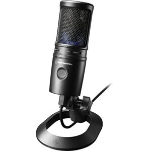 Audio-Technica AT2020USB-X Cardioid Condenser USB Microphone Pop Filter (AT8175), Hosa 10Ft XLR Cable, Pack of 6 Wire Ties & Goby Labs Cleaner w/Cloth