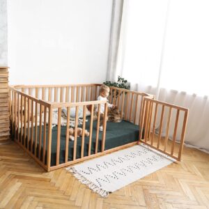 BUSYWOOD Montessori Toddler Bed - Floor Bed Frame Montessori- Girl Bed Frame- Toddler Floor Bed Frame Montessori - Toddler Boy Bed Frame - Twin Floor Bed Frame - Full, Queen, King, Small (Model 20)