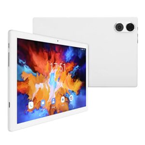 10.1 inch hd tablet, octa core type c charging 4g lte tablet 512gb expandable hifi speakers 8gb ram 128gb rom us plug 100-240v for office for learning (white)