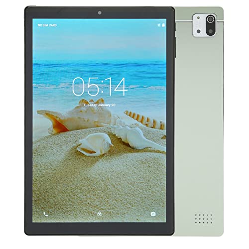 Rosvola Tablet PC, Green 2.4G 5G Dual Band WiFi 4GB 64GB 10in Tablet 8 Core CPU for Android System 100-240V 3G Network for Student for Office (US Plug)