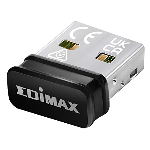 Edimax Wi-Fi 5 802.11ac Nano AC600 Dual-Band (2.4Ghz / 5Ghz) Adapter for PC USB Nano Dongle, Windows, Mac OS, Linux, EW-7811ULC