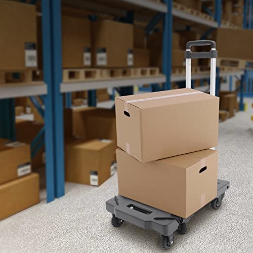 Folding Hand Truck, 154lbs/70kg Cart Folding Dolly Portable Trolley Push Hand Truck Moving Warehouse Cart Luggage Carrying Trolley