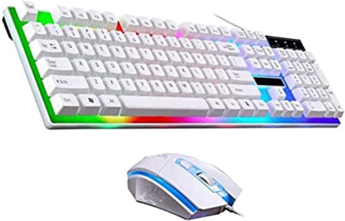 RMENST Gaming Keyboard and Mouse Combo, Wired LED Backlit Computer Keyboard, Wired Gaming Keyboard Set