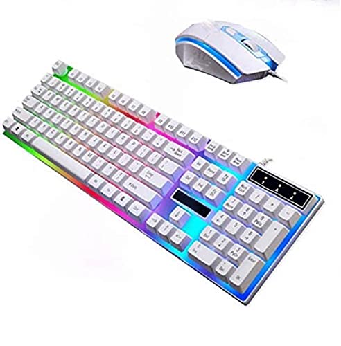 RMENST Gaming Keyboard and Mouse Combo, Wired LED Backlit Computer Keyboard, Wired Gaming Keyboard Set