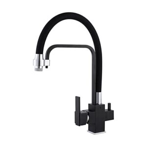 filter kitchen faucet drinking water black single hole mixer tap 360 rotation pure water filter kitchen sinks taps 6007 (color : black)