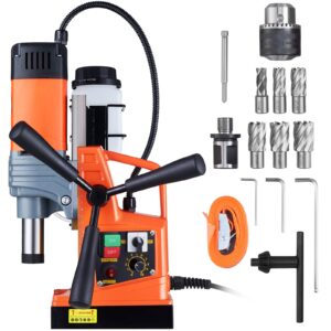 vevor magnetic drill, 1400w 2" boring diameter, 2922lbf/13000n portable electric mag drill press with variable speed, 810 rpm drilling machine for any surface home improvement industry railway