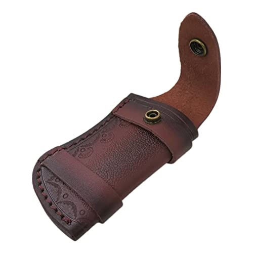 Hand Made Carved Cow Leather Sheath For Folding Knife Cover Pouch Belt Clip