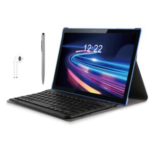 10 inch android tablet ips touch phone calling with dual sim card 10.1 inch 2 in 1 tablet pc with keyboard (black)