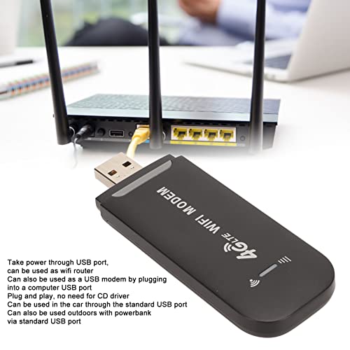 4G LTE USB WiFi Router, Mobile WiFi Hotspot Modem Dongle with SIM Card Slot, 150Mbps High Speed, 10 Users Sharing, Wireless Network Adapter for Phone Laptop Tablet