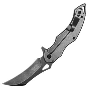 Buckshot Knives 7.5" Overall Spring Assisted Folding Pocket Knife With Fantasy Dragon Aluminum Handle (PWT427GN)