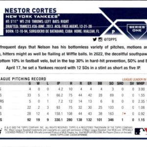 2023 Topps #143 Nestor Cortes NM-MT New York Yankees Baseball Trading Card MLB