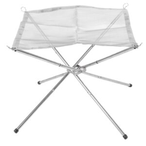 portable outdoor fire pit folding grill, outdoor foldable stainless steel mesh grill net folding fire pit grill for garden camping outdoor barbecue