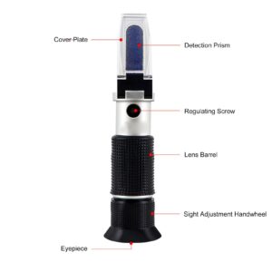 Refractometer Meter Gauge Brix Refractometer for Brewing Beer Wort Refractometer 0‑80% Wine Refractometer