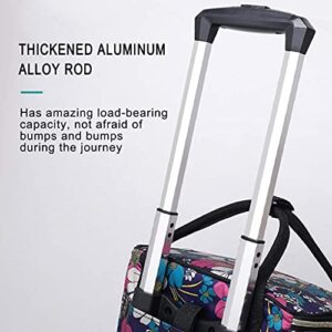 ATAAYLarge-Capacity Shopping cart, Luggage cart, Foldable Portable Trolley cart, Grocery Shopping cart, Lightweight and Waterproof (Plaid 94 * 32 * 20cm) (Black 94 * 32 * 20cm)