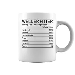 welder fitter nutrition facts mug - two sides printed