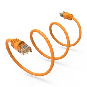 CABLYTIC (100 Pack Cat 6 Ethernet Cable 12 Feet Orange UTP Booted 12 FT Computer Network Cable, Internet Cable, Cat 6 Cable