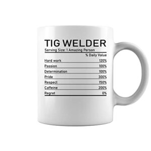 tig welder nutrition facts mug - two sides printed