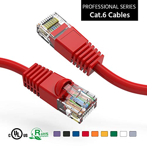 CABLYTIC (20 Pack Cat 6 Ethernet Cable 4 Feet Red UTP Booted 4 FT Computer Network Cable, Internet Cable, Cat 6 Cable