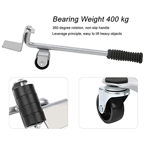 Heavy Duty Dolly,Deosdum Furniture Mover Furniture Transport Set Silver Lifter Moving Plate for Heavy Objects Bearing 400Kg Furniture Moving Wheels