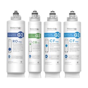 waterdrop wd-g3-w replacement filter, replacement for wd-g3-w reverse osmosis system, cf filter + cb filter + ro filter, new logo design