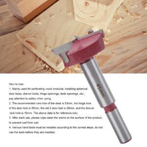 Wood Drilling,Wood Hole Opener Drill Bit 45mm Woodworking Cutter Auger Round Shank Drilling Tool