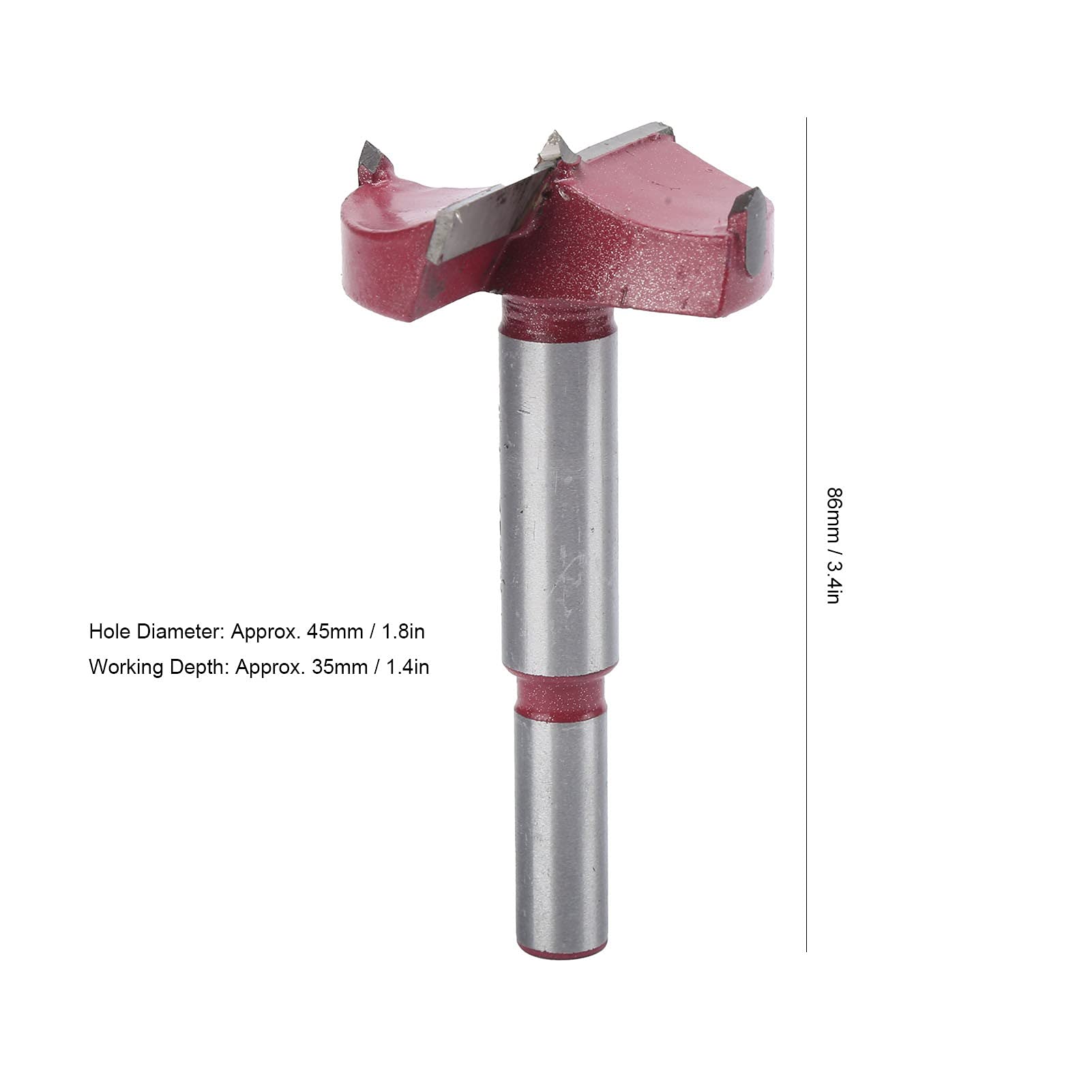 Wood Drilling,Wood Hole Opener Drill Bit 45mm Woodworking Cutter Auger Round Shank Drilling Tool