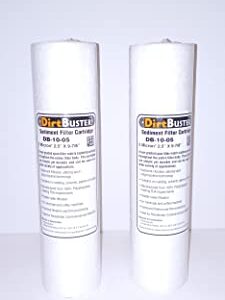 DirtBuster 2-Pack of 5 Micron 2.5" X 10" Residential, Commercial, & Industrial Sediment Replacement Filter-100% Polypropylene, Compatible for most 10 inch RO Units