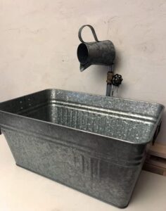 rectangle rustic sink galvanized farmhouse tub & (single tap jug faucet)