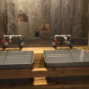 Rectangle Rustic Sink Galvanized Farmhouse Tub & (Single Tap Jug Faucet)