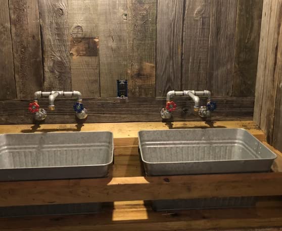 Rectangle Rustic Sink Galvanized Farmhouse Tub & (Single Tap Jug Faucet)