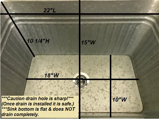 Rectangle Rustic Sink Galvanized Farmhouse Tub & (Single Tap Jug Faucet)