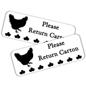 90 chicken egg carton labels, please return egg carton, tags, stickers