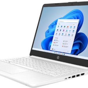 HP Stream 14inch HD Display, Intel Celeron Quad-Core Processor, 16GB DDR4 Memory, 128GB Storage (64GB eMMC+64GB Card),WiFi,Webcam,Bluetooth, Windows 11 S, Snow White (Renewed)