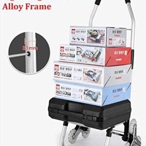 ATAAY Shopping Trolley, 2in1 Folding Shopping Cart & Hand Truck Super Loading 50kg - Labor Saving for Stair Climbing with Adjustable Bungee Cord (B: Blue)