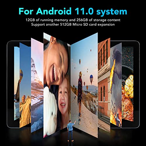 Yoidesu 10.1 Inch Tablet for Android 11, 12GB RAM 256GB ROM 512GB Expand, IPS HD Touch Screen, 4G LTE Calling Tablet, 2.4G/5G WiFi, 8MP+20MP Camera, 8000mAh, Blue