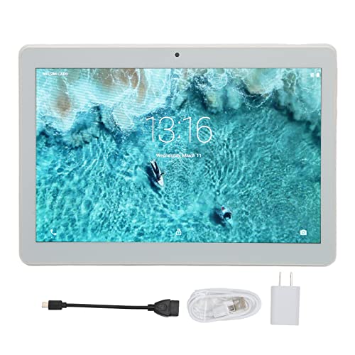 Cosiki Tablet PC, 10.1 Inch HD Tablet Dual SIM Dual Standby 4GB RAM 64GB ROM 100-240V T10W for Entertainment for Android 12 (US Plug)