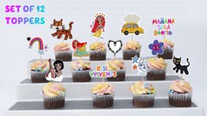 manana sera bonito cupcake toppers, manana sera bonito birthday,k arol g birthday supplies,manana sera bonito cupcake birthday toppers,k arol