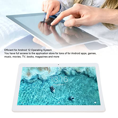 10.1 Inch Tablet WiFi 2.4GHz 5GHz 128GB Expandable 100‑240V Phone Tablet Dual SIM Dual Standby for Work (US Plug)