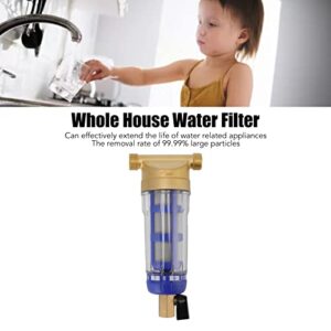 Oumefar Whole House Water Filter, Cyclonic Sedimentation Water Filter Durable Easy To Install G1/2in High Accuracy for Washer Kitchen