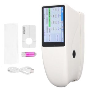 Color Difference Meter, Strong Analysis Digital Compensation Optical Way Portable Accurate Spectrophotometer Professional with Software for Whiteness Yellowness