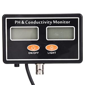 Water Quality Tester, LED Screen Easy Replacement PH Meter Backlight Function Automatic Temperature Compensation with Replaceable Probe for Drinking Water(110V U.S. Standard Adapter)