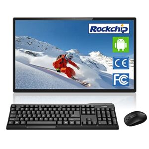 2023 all-in-one desktop computer 24" android touch screen pc with android 10, rockchip quad-core, 2gb+32gb, webcam. large screen for elderly poor vision, doorbell screen, kids learning at home