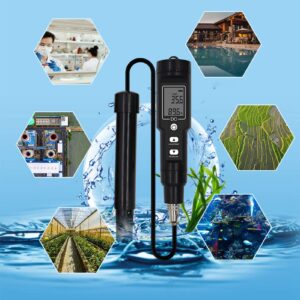 EVGATSAUTO Dissolved Oxygen Meter, Low Battery Warning DO Meter Widely Used for Aquarium (Without Backlit)