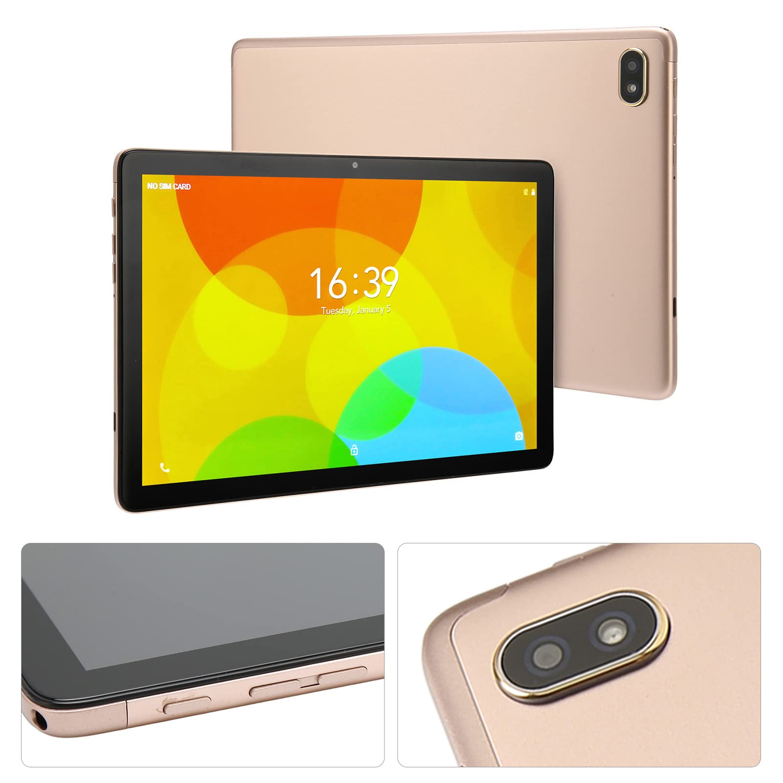TOPINCN HD Tablet 10.1 Inch 4G LTE Phone Tablet 8800mAh 2.4G 5G WiFi 512GB Octa Core Expandable Android 11 for Office (Gold)